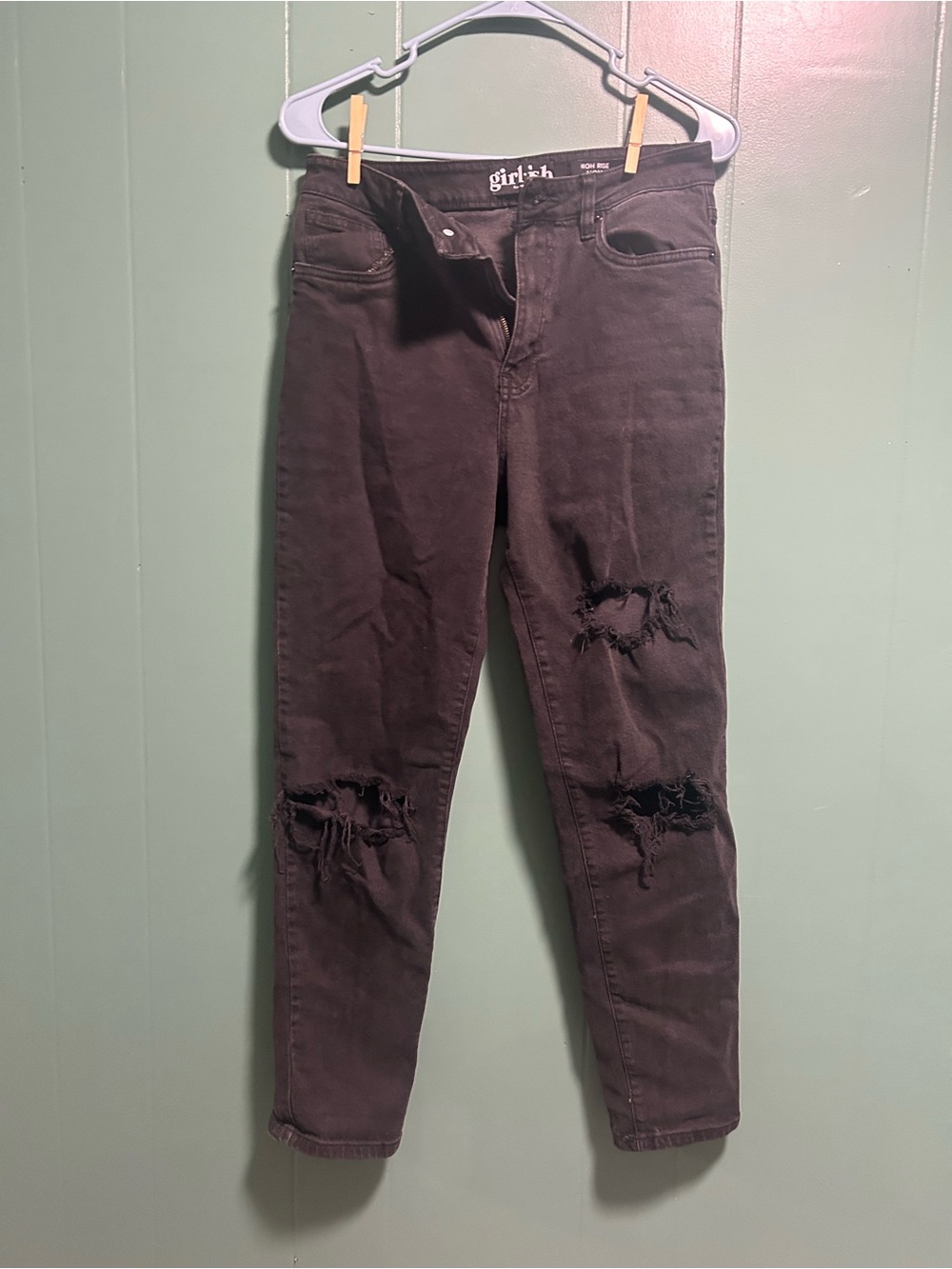 Junior Girl-ish distressed high rise pants